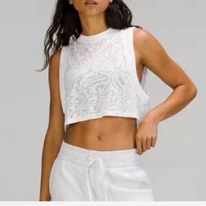 Lululemon All Yours Cropped Tank Top Veil Print Size 8